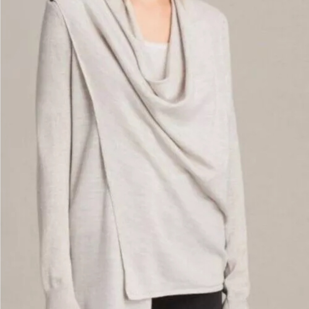 Allsaints Zipped Shoulder Drina Asymmetrical Shoulder Zip Cardigan